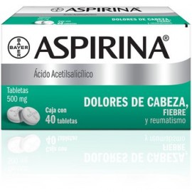 ACIDO ACETILSALICILICO 500MG CAJA CON 40 TABLETAS- ASPIRINA