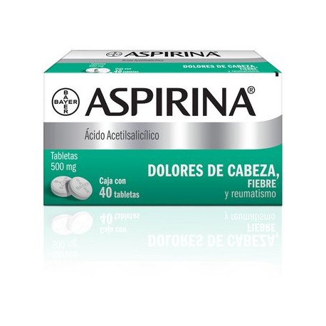 ACIDO ACETILSALICILICO 500MG CAJA CON 40 TABLETAS- ASPIRINA