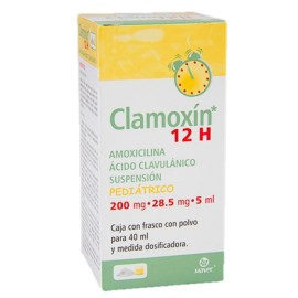 AMOXICILINA, ACIDO CLAVULANICO PEDIATRICO 200MG/28.5MG/40ML- CLAMOXÍN